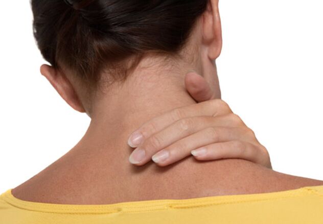 Pain in neck with a cervical waist osteocondrosis