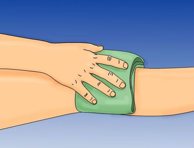 Press on the knee for arthrosis